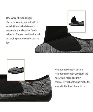 Yytcsjz Adjustable Men's Diabetic Slippers | Extra Wide Comfort Shoes for Edema Arthritis & Fasciitis - Size 11.5 Black - Buy Online on GoSupps.com