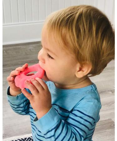 Lanco Strawberry Teething Ring - 100% Natural Rubber Pink 200g | Safe & Eco-Friendly Baby Toy - Buy Online on GoSupps.com