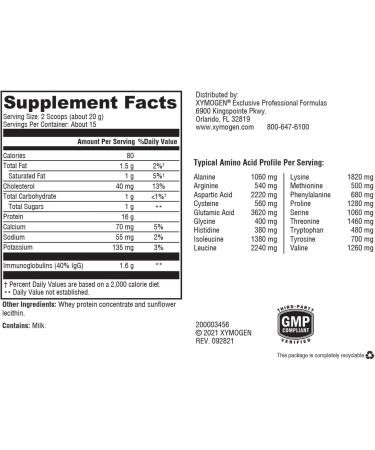 XYMOGEN IgG Pure - Bioactive Whey Protein Concentrate Powder for Immune Support & Lean Muscle Growth (10.6 oz) - International Shipping Available - Buy Online on GoSupps.com