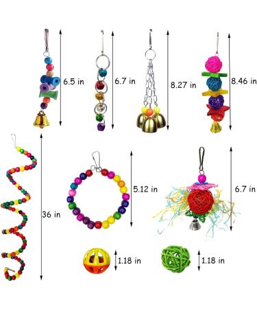 kathson 17 Packs Bird Toys Parrot Swing Chewing Toys Hanging Bell Birds Cage Toys Colorful Toy for Small Parakeets Conures Cockatiels Macaws Finches Love Birds - Buy Online on GoSupps.com