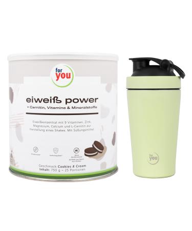 Power protein according to Dr.Strunz with free-shaker Mint i Good a good creamy multi-component egg whites: whey soy milk chicken egg protein + L-carnitine vitamins I CS 156 Cookies & Cream