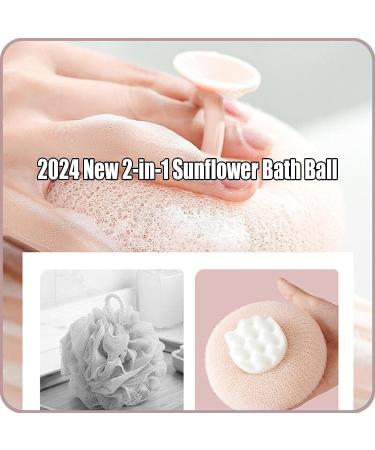 4PCS Super Soft Sunflower Bath Ball - 2024 New 2-in-1 Suction Cup Shower Sponges for Men & Women | International Shipping Available - Buy Online on GoSupps.com