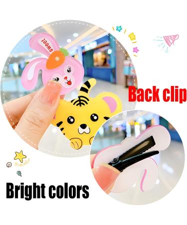 JYJLLM 14 pieces Different shapes Rainbow Hair Clips For Kids Cute Hair Accessories Colorful Flowers Hair Clips Hair Clips For Kids pink hair clips Birthday gift Christmas (Brown Bear) - Buy Online on GoSupps.com
