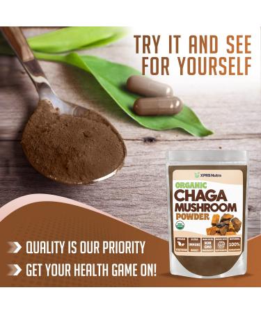 XPRS Nutra Organic Chaga Mushroom Powder - USDA Certified - Immune Support Superfood (4 oz) - Buy Online on GoSupps.com