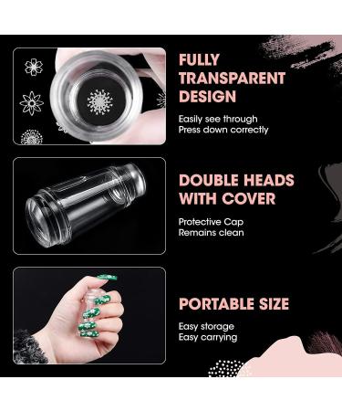 Double Sided Clear Silicone Nail Art Stamper Set with Scraper - Perfect for DIY Manicures - Buy Online on GoSupps.com