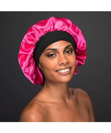 Jenny CAPP Double Satin Cap - Reversible Luxury Satin Bonnet in Fuchsia - Buy Online on GoSupps.com