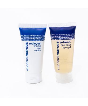 michael marcus RealEyes & Refresh Eye Duo - Moisturizing Eye Cream & Gel to Support Firmness & Elasticity - Firming & Reduces Puffiness - Natural Cruelty-Free- (0.5oz Bottles 2 Pack)