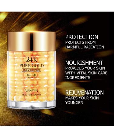 VENZEN Pure 24K Gold Eye Cream - Luxury Nourishment and Hydration - 30g - Buy Online on GoSupps.com