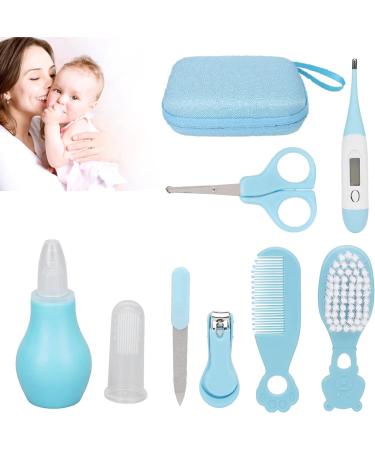 Baby Grooming Kit 8PCS - Healthcare & Grooming Set with Storage Bag - Blue - Buy Online on GoSupps.com