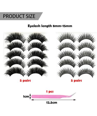 TYXHXTF Eyelashes 10 Pairs - Natural Look Lashes for Cat Eye Fake Individual & Cluster Lashes - Buy Online on GoSupps.com