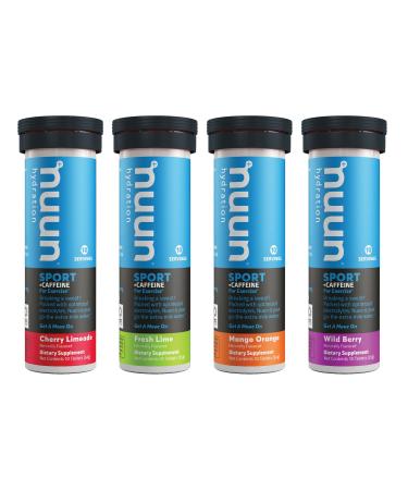 Nuun Sport  Caffeine Drink Tablets - Mixed Flavor - 4 Tubes (40 Servings)