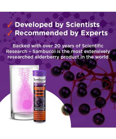 Sambucol Black Elderberry Effervescent Tablets 15 Count - 30g - Immune Support - Pack of 1 - Buy Online on GoSupps.com