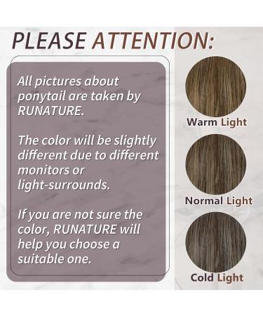 Runature 35cm Brown Balayage Real Hair Braid Ponytail Extension #4/27/4 - Luxurious Smooth Human Hair - Buy Online on GoSupps.com