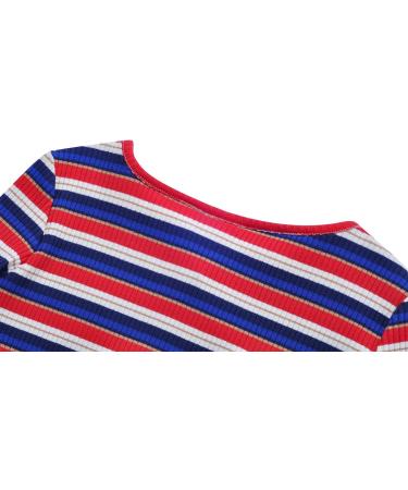 BONNY BILLY Girls Knitted Cotton Cardigan Shrug - 7-8 Years, Stripe Red - Buy Online on GoSupps.com