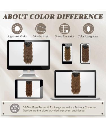 BARSDAR Clip In Extensions - 5 PCs Long Wavy Synthetic Hair Thick & Natural Dark Brown Mix Auburn 50 cm for Women & Girls - Buy Online on GoSupps.com