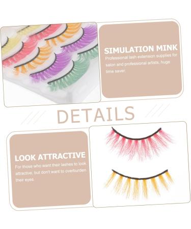 Beaupretty 5 Pairs Colored False Eyelashes Faux Lashes Eyelashes Colored Tip Long Lashes Performance Eyelashes False Lash Cosmetic Lashes Make up 3d Imitation Extend - Buy Online on GoSupps.com