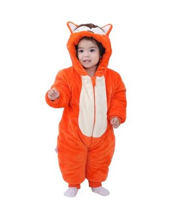 COOKY.D Baby Animal Hooded Winter Romper Warm Snowsuit Coat Newborn 3-36 Months Thicken Outfits Outerwear Jumpsuit 6-12 Months Fox