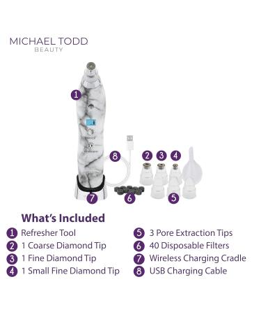 Michael Todd Beauty Sonicrefresher - Wet/Dry Microdermabrasion & Pore Extraction System with MicroMist Technology | White Marble | International Shipping Available - Buy Online on GoSupps.com