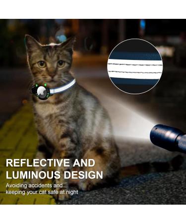 Agoumlux Reflective Cat Collar with Bell - Adjustable Breakaway Neck Band for XS Cats (17.5-23 cm) - Bright Blue - Buy Online on GoSupps.com