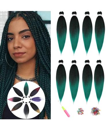 Pre-Stretched Braiding Hair Showjarlly Easy Braid Professional art fiber crochet borders 26 inches/Lot Yaki texture braid extensions crochet mesh soft crochet braiding hair t1b/green# 1b/66 cm (8 Pack) - Buy Online on GoSupps.com