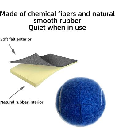 Mxkoso Precut Walker Tennis Balls Heavy Duty Long Lasting Felt Pad Glide Coverings for Chairs Desks Furniture Legs and Floor Protection 2 PCS (Navy Blue) - Buy Online on GoSupps.com