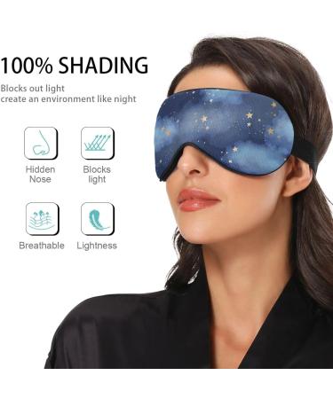 Haskirky Light Blocking Eye Mask - Breathable & Adjustable for Men and Women - Perfect for Travel, Yoga, Meditation, and Office Deep Sleep - Stars and Clouds Design - Buy Online on GoSupps.com