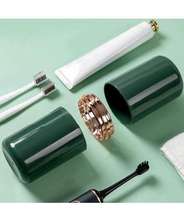 Travel Toothbrush Holder - Compact & Stylish Dustproof Cup Case for Hotels & Travel (Green) - Best International Shipping - Buy Online on GoSupps.com