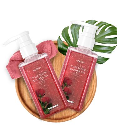 Buy 2-in-1 Body Wash & Body Scrub Rose - Gentle Exfoliating Deep Cleansing for Acne & Dead Skin - Brighten & Moisturize Skin (11.3 fl. oz) | Shop Internationally - Buy Online on GoSupps.com