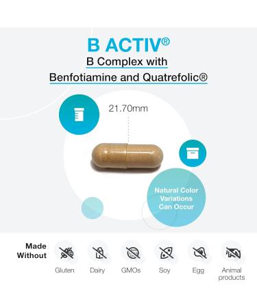 Xymogen Vitamin B Complex - B Activ - Activated B Vitamins with Benfotiamine and Quatrefolic - Support Adrenal and Immune Function + A Healthy Cardiovascular and Nervous System (30 Capsules) - Buy Online on GoSupps.com