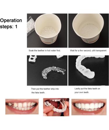 Flipped Warm False Teeth Veneers - 2 Pairs Cosmetic Temporary Dentures for a Perfect Smile - Buy Online on GoSupps.com