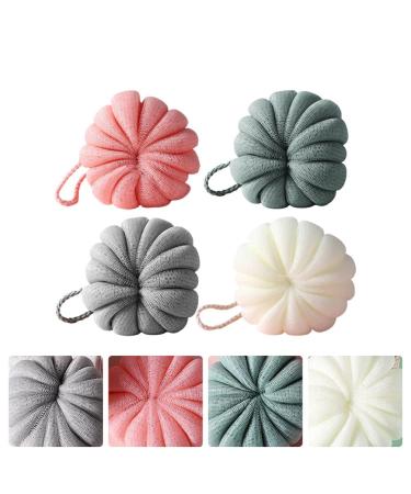 FRCOLOR 4Pcs Shower Loofah Balls Bath Sponge Set for Women and Men - Exfoliating Mesh Pouf for Foaming Body Scrubbing - Buy Online on GoSupps.com