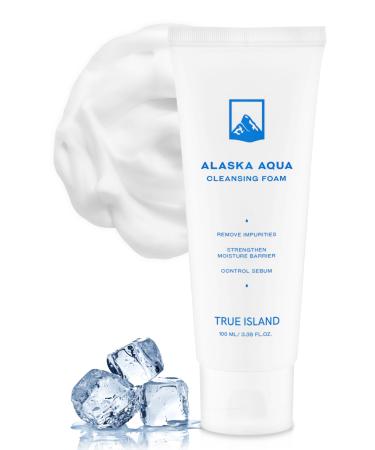 Alaska Aqua Cleansing Foam Hydrating Facial Cleanser w/Hyaluronic Acid | Skin-Balancing Face Cleanser for Women & Men | Moisturizing Cleanser Face Wash for Sensitive Skin (3.38 fl. oz)
