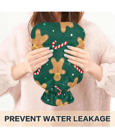 Cozy 2L Hot Water Bottle with Christmas Motif - Soft & Warm Ginger Cookies Design for Winter Relief - Perfect for Bed Hand Neck & Shoulders - Buy Online on GoSupps.com