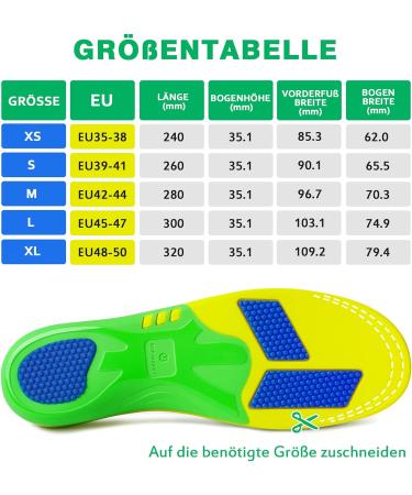 Popzoom Heel Spur Orthopedic Insoles for Flat Feet & Plantar Fasciitis - Gel Sport Inserts Size L (EU45-47) - Best for Comfort & Support - Buy Online on GoSupps.com