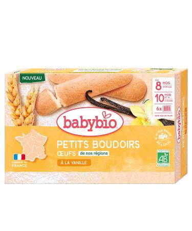Babybio Petits Boudoirs la Vanille 10 Mois et + Bio 6 Sachets de 4 Biscuits 8+ mois Boudoirs Vanille