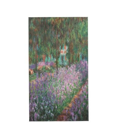 Snrfory Fingertip Towel, Monet Garden Flower Large Hand Towel for Bathroom Kitchen Spa (15.7x27.5 Inch)
