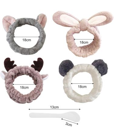 4 Pieces Of Plush Headbands With 4 Pieces Of Mask Sticks Daily Face Wash Supplies Soft And Elastic Headbands Coral Fleece Headbands Makeup Headbands Used In Hydrotherapy And Yoga. - Buy Online on GoSupps.com