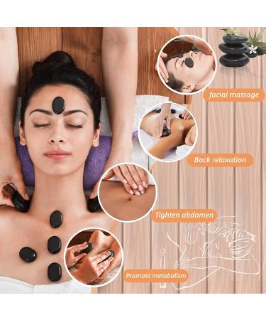 20-Piece Hot Rocks Massage Kit with Portable Warmer - Basalt Stones for Spa Therapy Massage - Buy Online on GoSupps.com