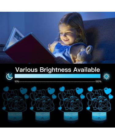 Eygerur 3D LED Stitch Night Light | 16 Colors Dimmable | USB Powered | Touch Control & Remote | Kids' Room Decoration - Buy Online on GoSupps.com