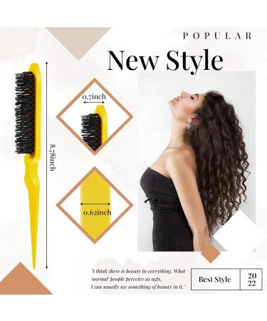 Edges Brush Set - 3 Sleek Bun Brushes for Hairdressers & Kids | Teasing & Baby Hair Brush - Yellow - Buy Online on GoSupps.com
