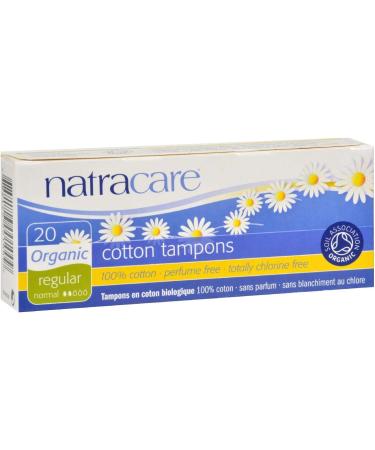 NATRACARE Organic All Cotton Regular Tampons - 20 Count - Buy Online on GoSupps.com