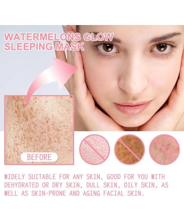 Nmbol Watermelon Sleep Mask 50 ml*2 Watermelon Skincare Phosphorescent Skin Care melon Glow Niacinamide Moisturize Lightening Serum Hydrate And Lightening - Buy Online on GoSupps.com