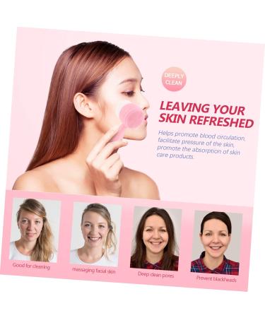 Ipetboom Silicone Face Brush Multi-function Facial Brush Manual Facial Brush Cleaner Silicone Scrubbers Pore Cleansing Brush Household Cleaner Deep Silica Gel Detergent Multifunction 12x4.5cm Pink - Buy Online on GoSupps.com