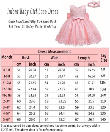 Lace Baby Girls Dress with Bow, Flower Detail | Wedding Pageant Baptism Christening Tutu Gown | Baby Pink | 0-24 Months, 3-4 Years - Buy Online on GoSupps.com