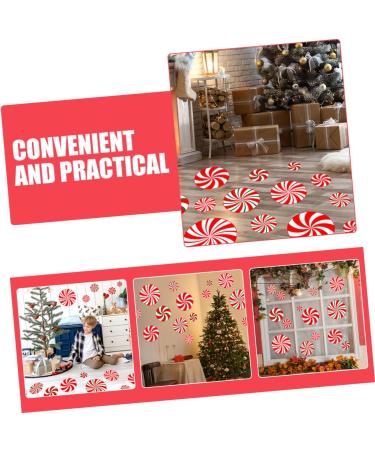 DOITOOL 1 Sheet Candy Wall Sticker Christmas Sticker Red White Peppermint Sticker Decorative Floor Sticker - Buy Online on GoSupps.com