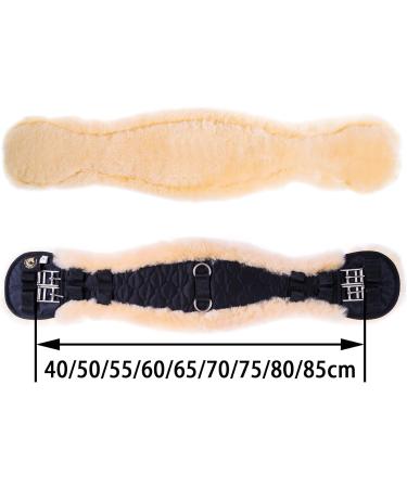 Merauno Lambwolle Konturgurt | Premium Merino Wool Saddle Belt | Anatomical Design for Dressage | Slip-Resistant | 60cm in Nature Black Brown Anthracite - Buy Online on GoSupps.com
