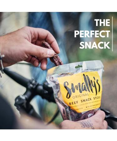 Smally's Original Fatty Biltong 500g - High Protein Gluten Free Beef Snack - No Added Sugar - Ready to Eat - Pack of 1 - Buy Online on GoSupps.com