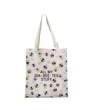 XYANFA Bee Diabetes Bag Type 1 Type 2 Diabetic Medical Bag Supply Storage Diabetes Organization All My Diabeetes Stuff Diabeetes Stuff Tote