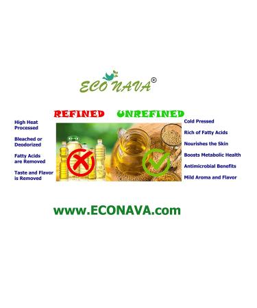 Eco Nava Flaxseed Oil 6.8 oz | 100% Natural Cold Pressed | Premium Grade for Cooking, Salads, Hair, Face & Skin Care - Buy Online on GoSupps.com