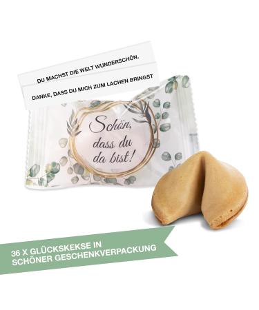 Food Crew 36x Lucky Cookies - Individually Packed Guest Gifts with German Sayings for Weddings & Communions - Buy Online on GoSupps.com
